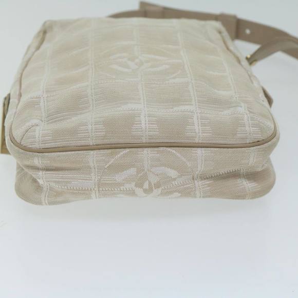 CHANEL New Travel Line Shoulder Bag Nylon Beige CC Auth ki4086 - Picture 5 of 16